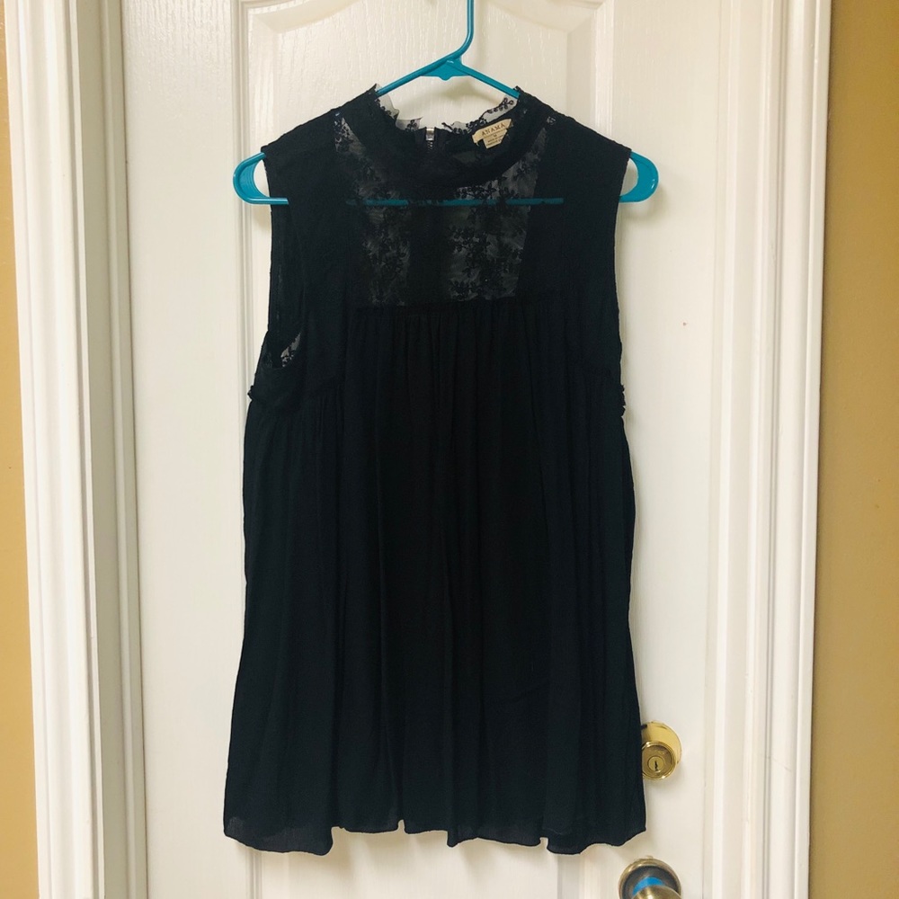 Black Sleeveless top with Lace detail